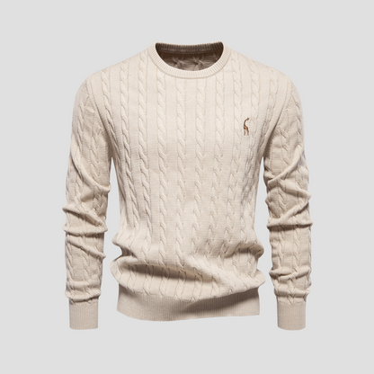 Classic Crew Neck Cable Sweater