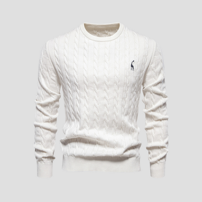 Classic Crew Neck Cable Sweater