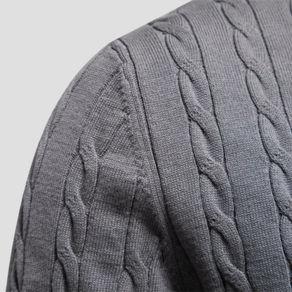 Classic Crew Neck Cable Sweater