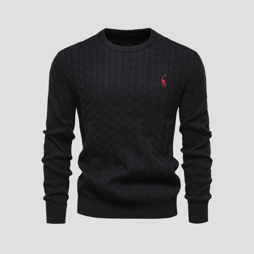 Classic Crew Neck Cable Sweater