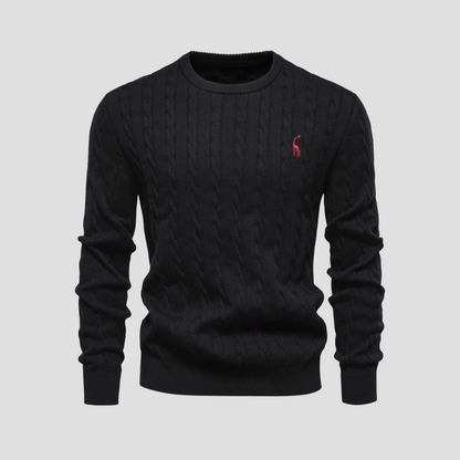 Classic Crew Neck Cable Sweater