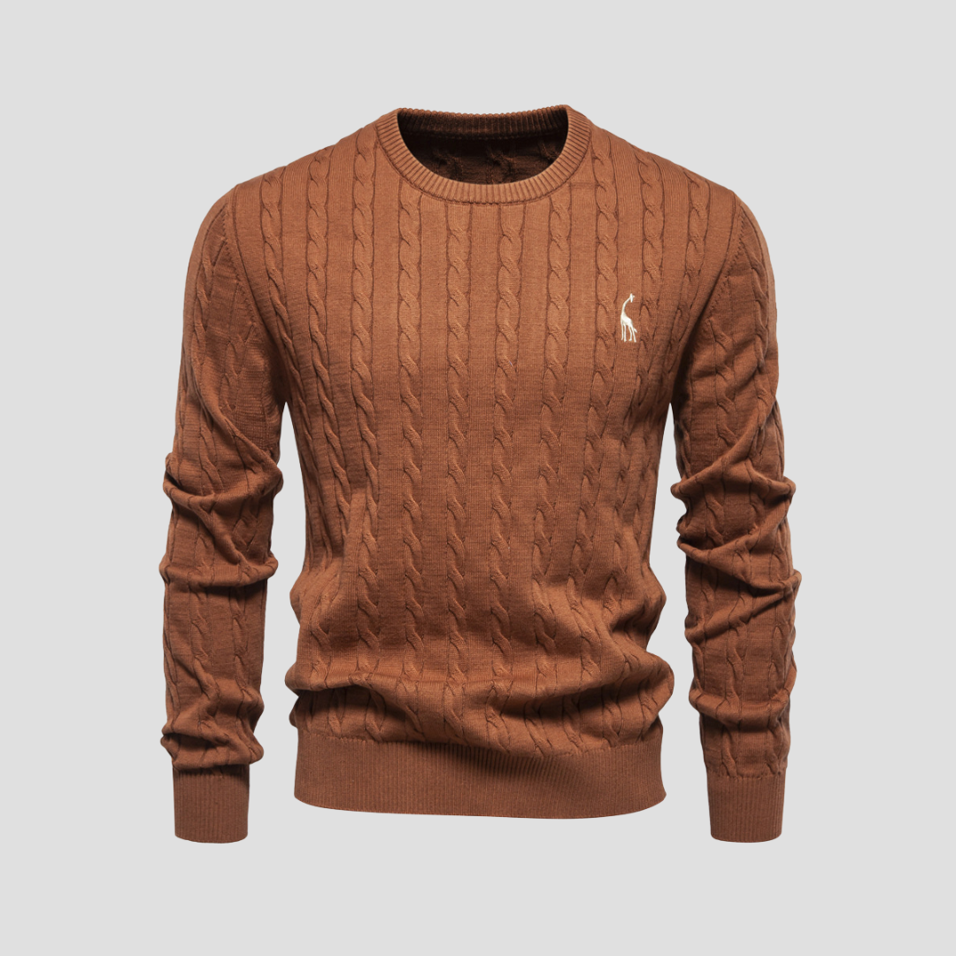Classic Crew Neck Cable Sweater