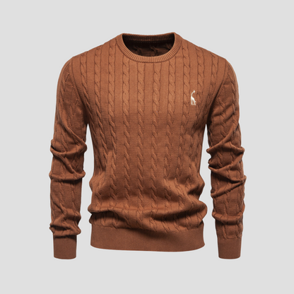 Classic Crew Neck Cable Sweater