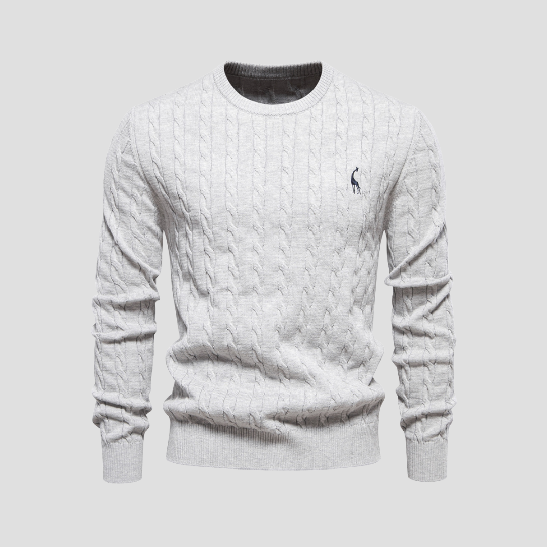 Classic Crew Neck Cable Sweater