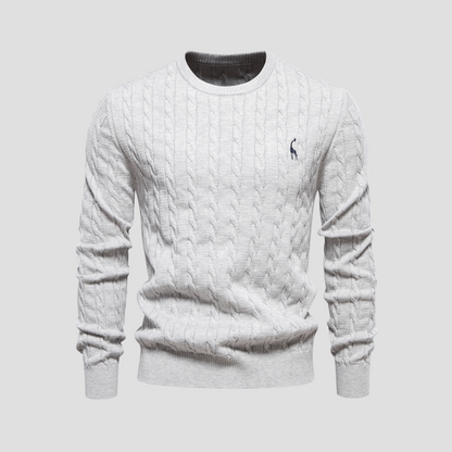 Classic Crew Neck Cable Sweater