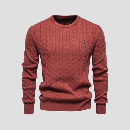 Classic Crew Neck Cable Sweater