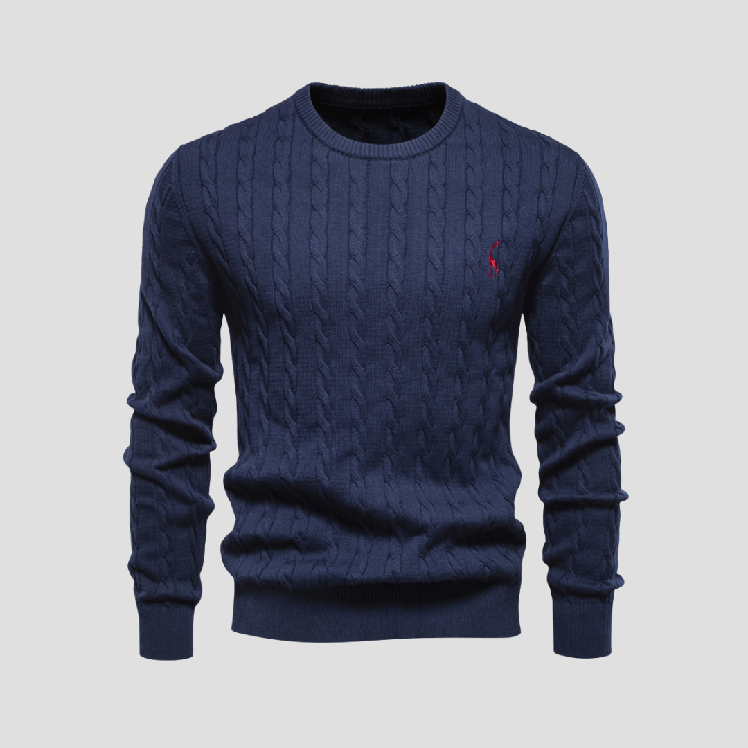 Classic Crew Neck Cable Sweater
