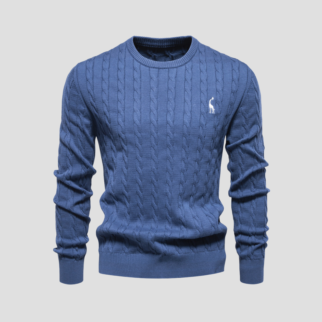 Classic Crew Neck Cable Sweater