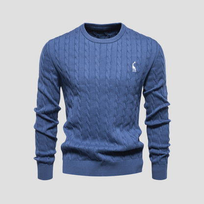 Classic Crew Neck Cable Sweater