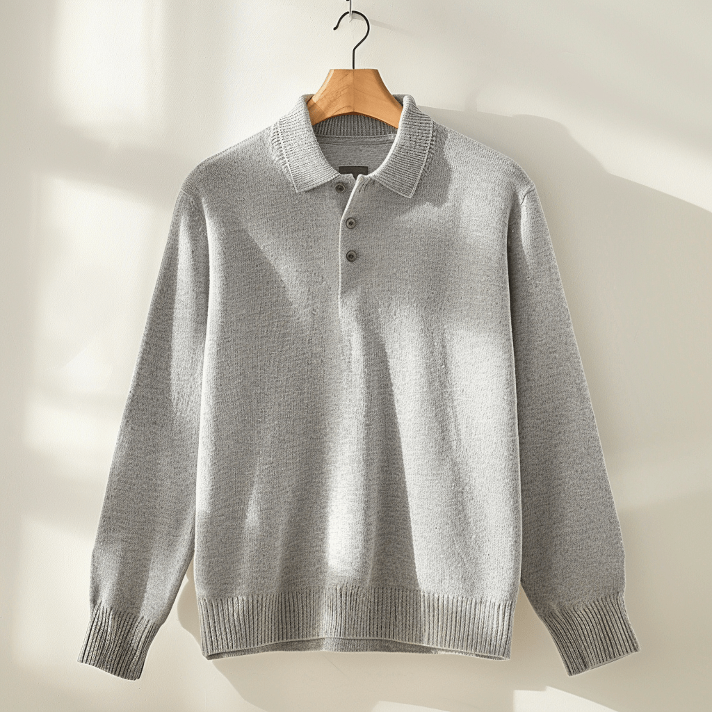 Warm Crew Neck Men's Polo Sweater