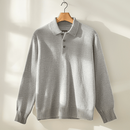 Warm Crew Neck Men's Polo Sweater