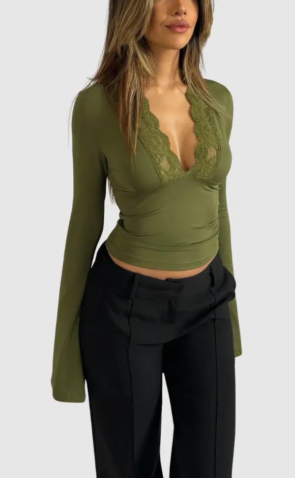 Women's V-Neck Lace