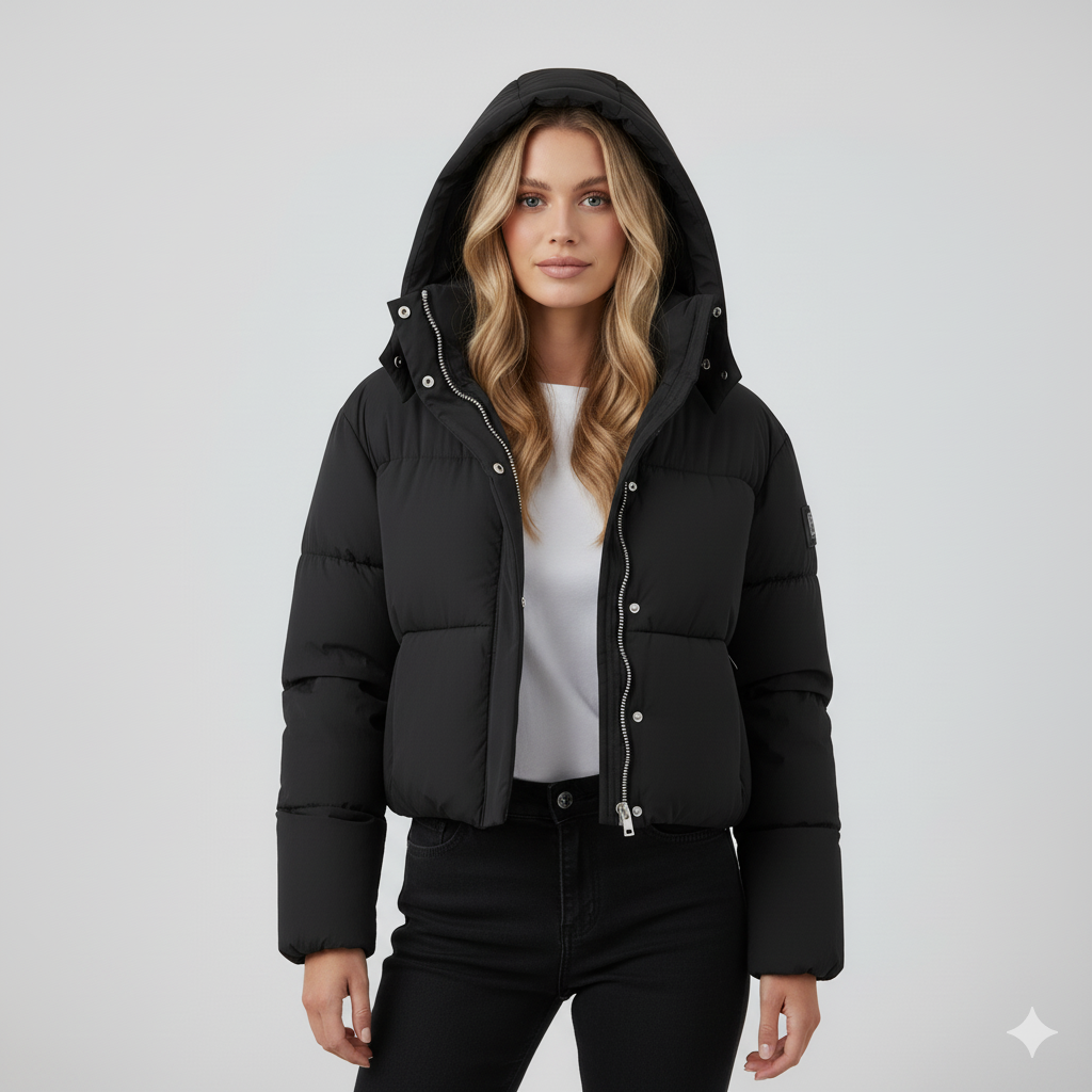 Warm Hooded Puffer Jacket for Women