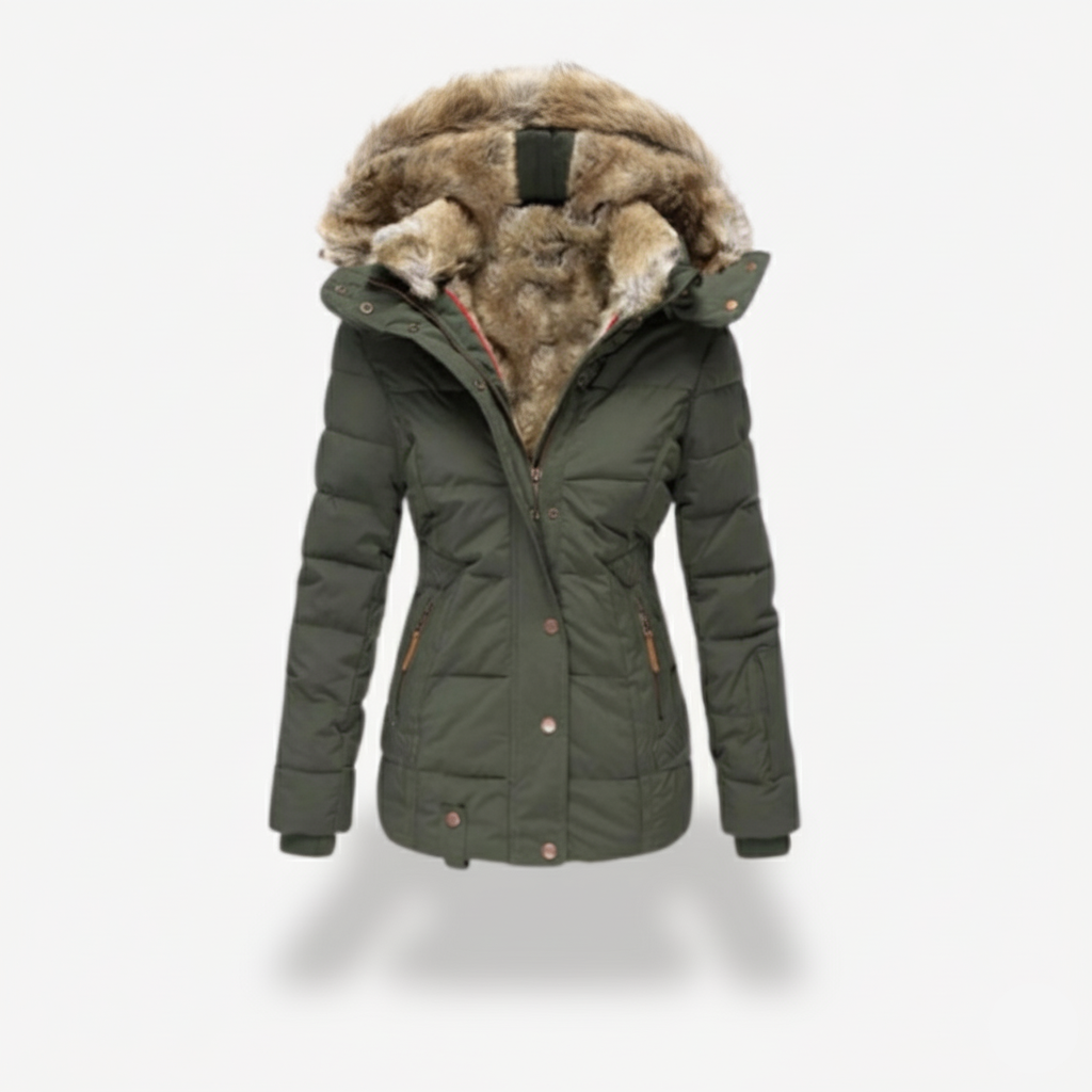 Luxury Faux Fur Lined Parka Winter Coat