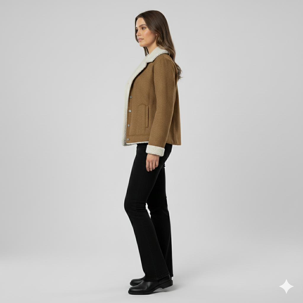 Warm Women's Parka Jacket with Fleece Lining