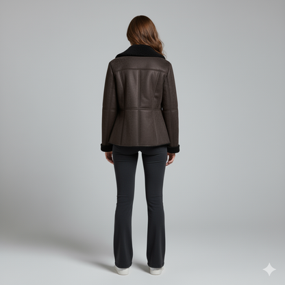 Women's Faux Leather Fall Jacket with Soft Inner Lining