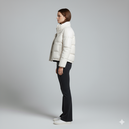 Warm Short Puffer Jacket for Women