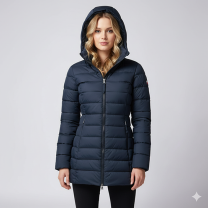 Warm Women's Full Zip Puffer Coat - OutfitLondon