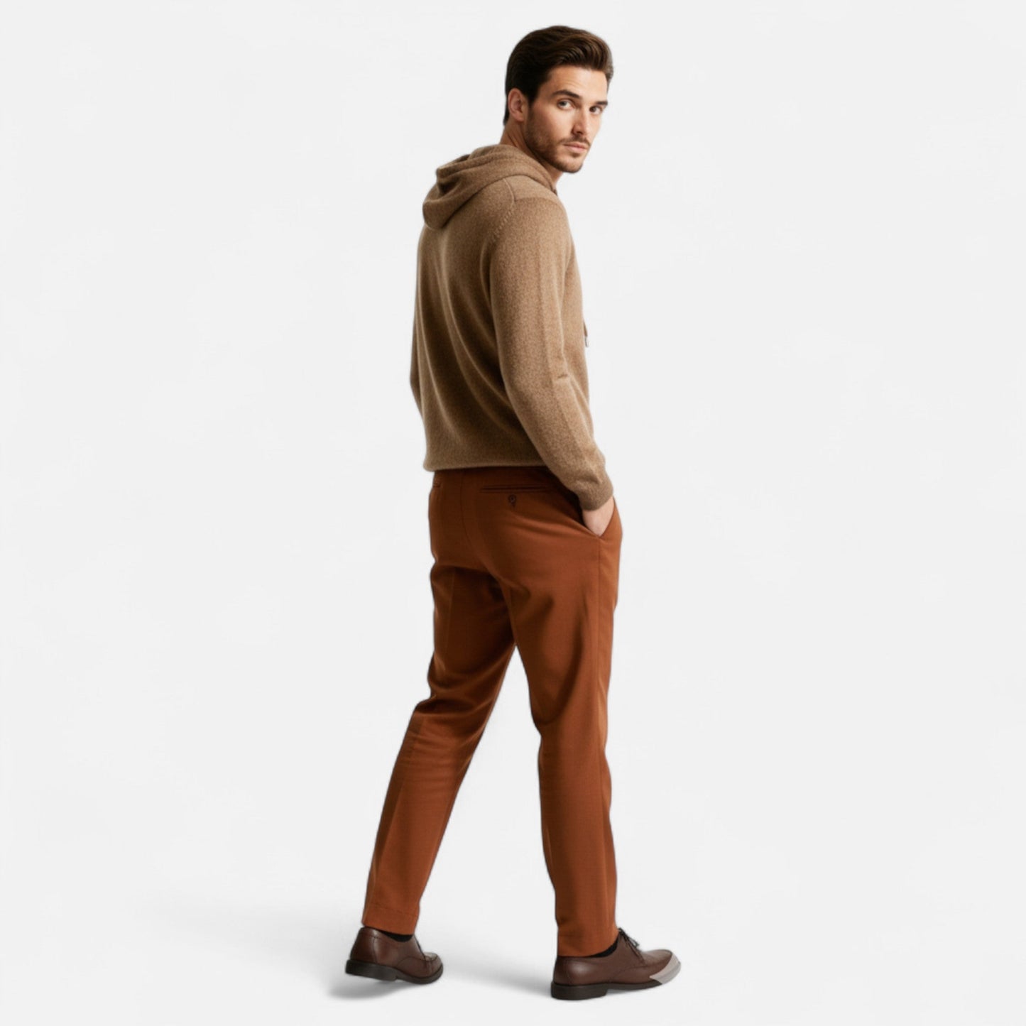 Warm Pure Wool Hooded Sweatshirt