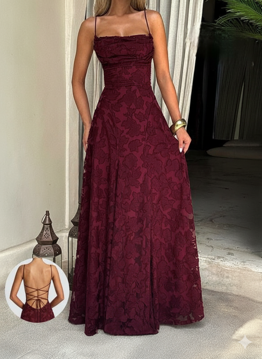 Beautiful Lace Backless Evening Gown for Women - OutfitLondon
