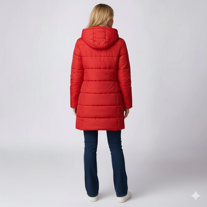 Warm Women's Long Down Filled Quilted Parka Coat