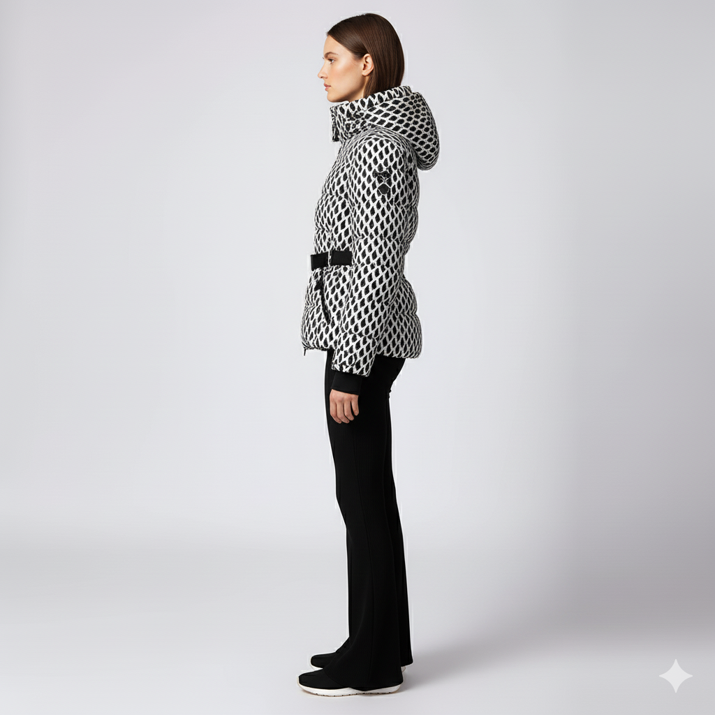 Fashionable Ladies Cotton Coat with Fitted Waist