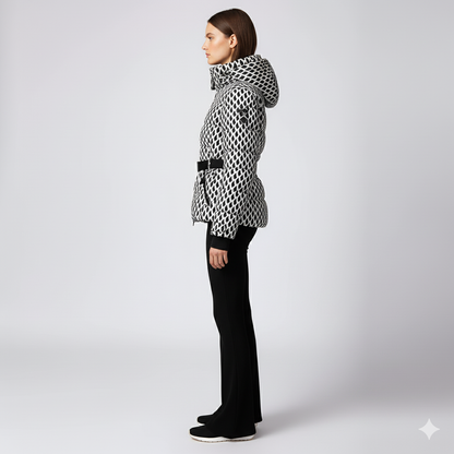 Fashionable Ladies Cotton Coat with Fitted Waist