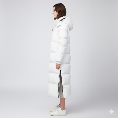 Warm Women's Puffer Coat with Pockets Long Parka