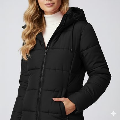 Warm Women's Long Down Filled Quilted Parka Coat