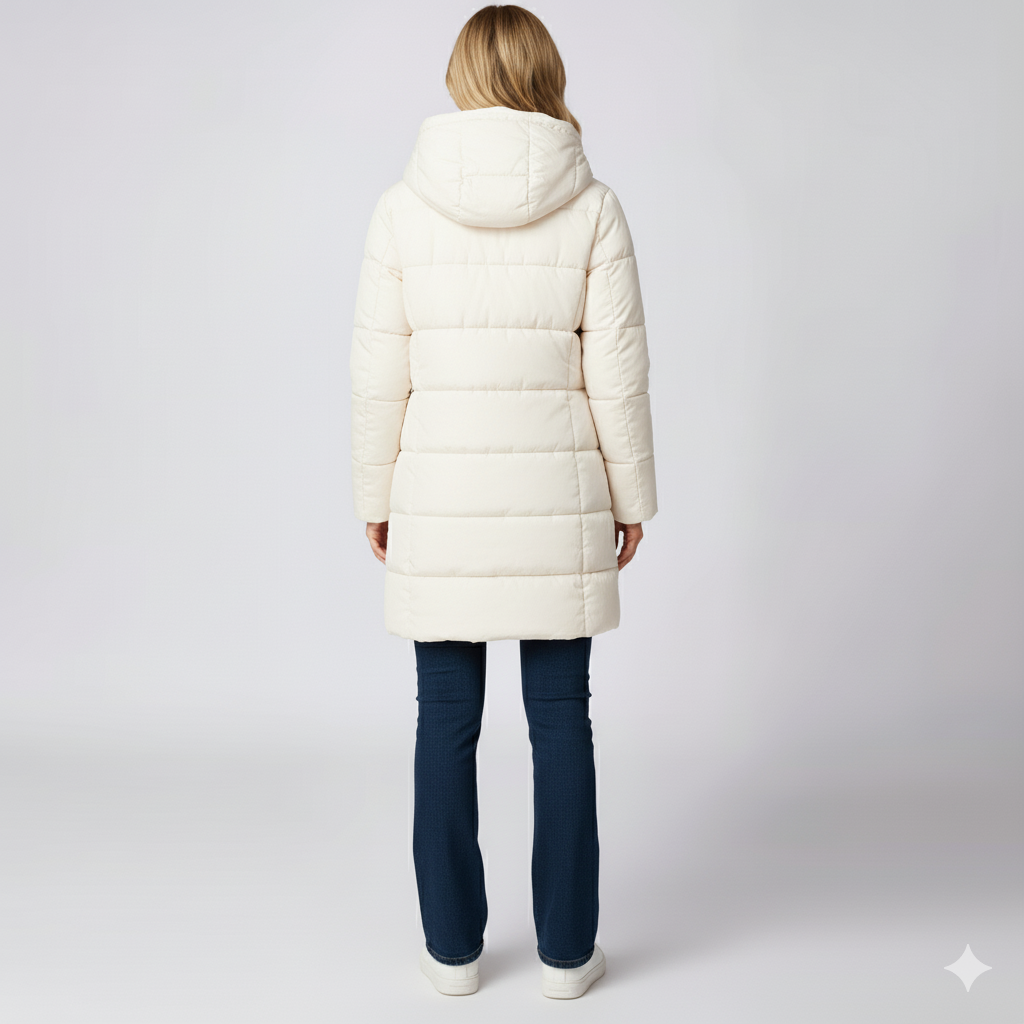 Warm Women's Long Down Filled Quilted Parka Coat