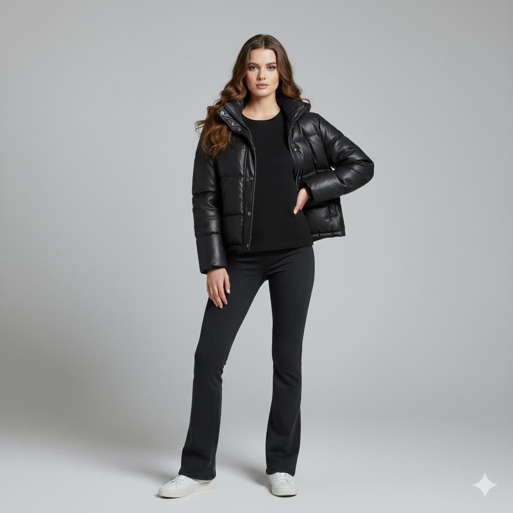 Warm Short Puffer Jacket for Women
