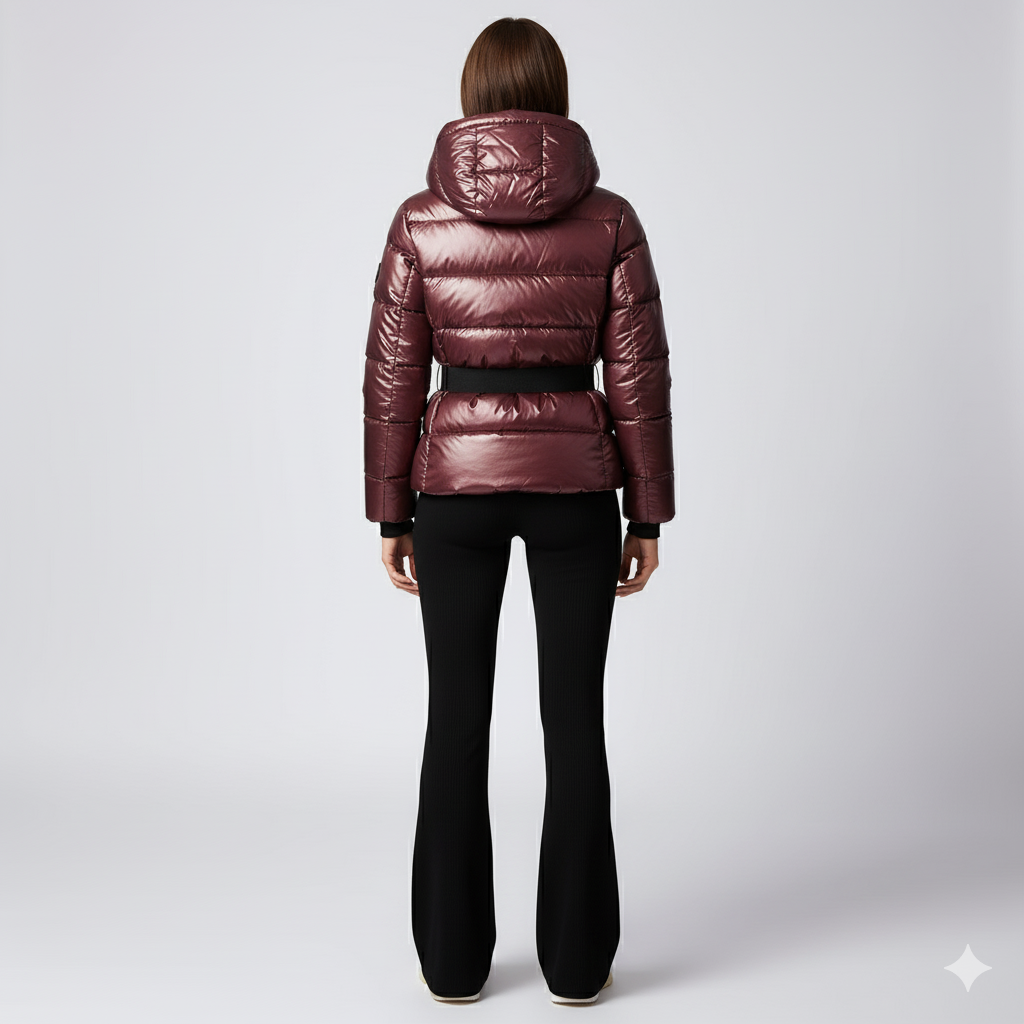 Fashionable Ladies Cotton Coat with Fitted Waist
