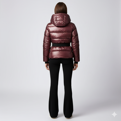 Fashionable Ladies Cotton Coat with Fitted Waist
