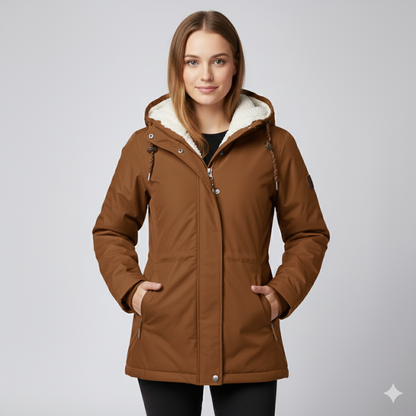 Warm Fur Lined Women's Winter Long Coat