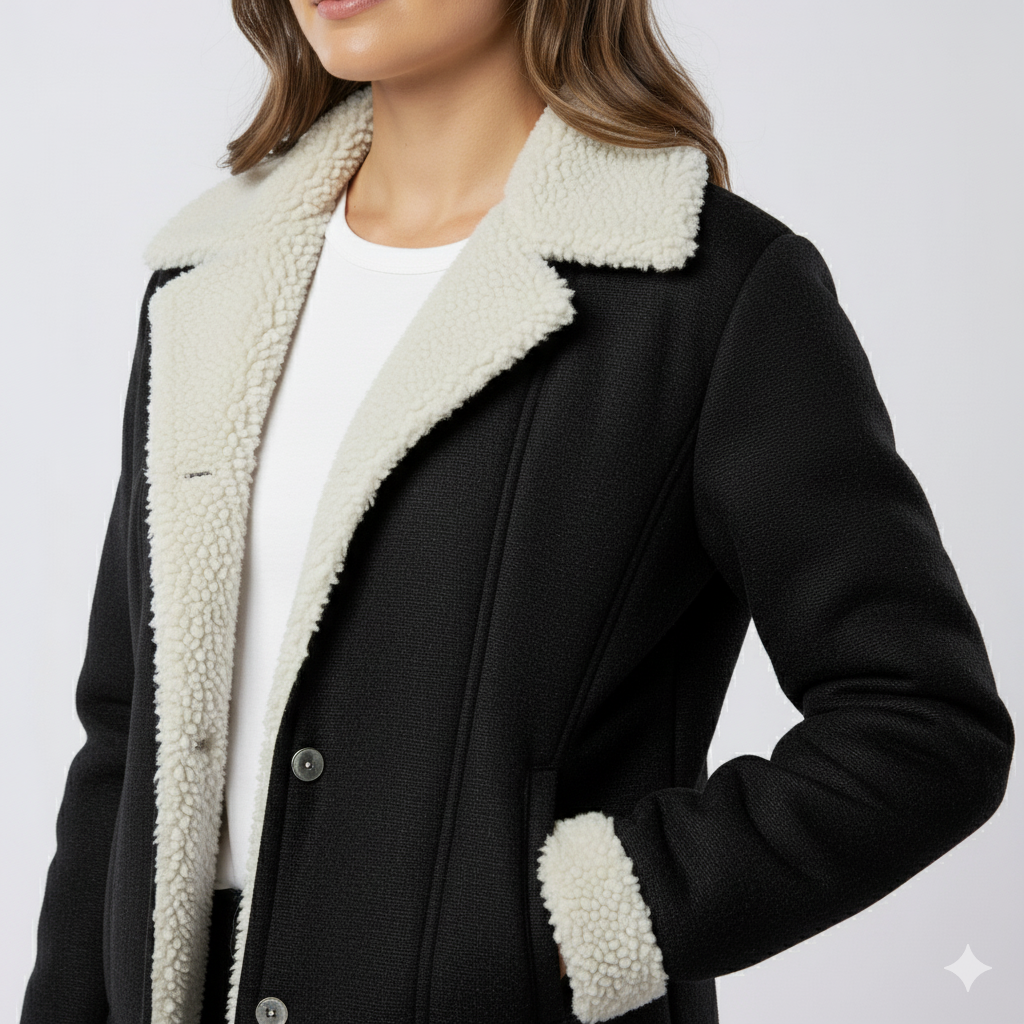 Warm Women's Parka Jacket with Fleece Lining
