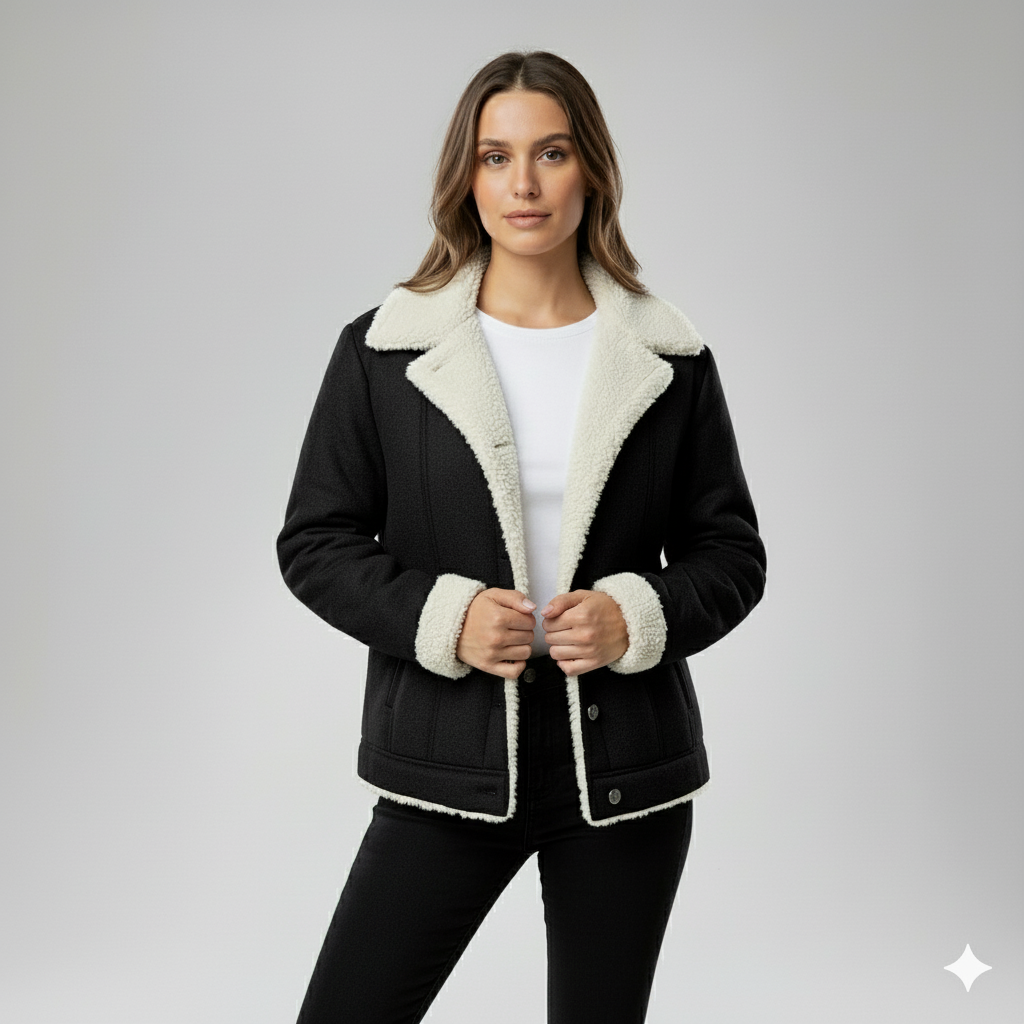 Warm Women's Parka Jacket with Fleece Lining