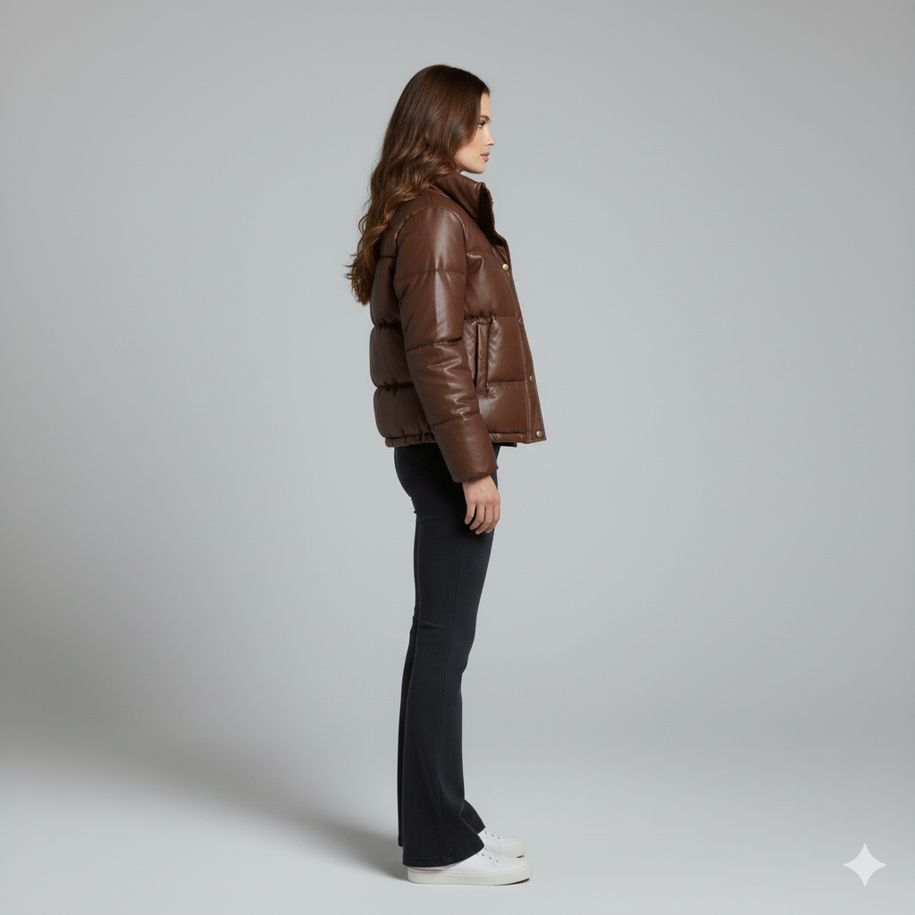 Warm Short Puffer Jacket for Women