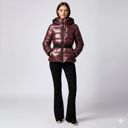 Fashionable Ladies Cotton Coat with Fitted Waist