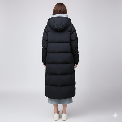 Warm Women's Puffer Coat with Pockets Long Parka