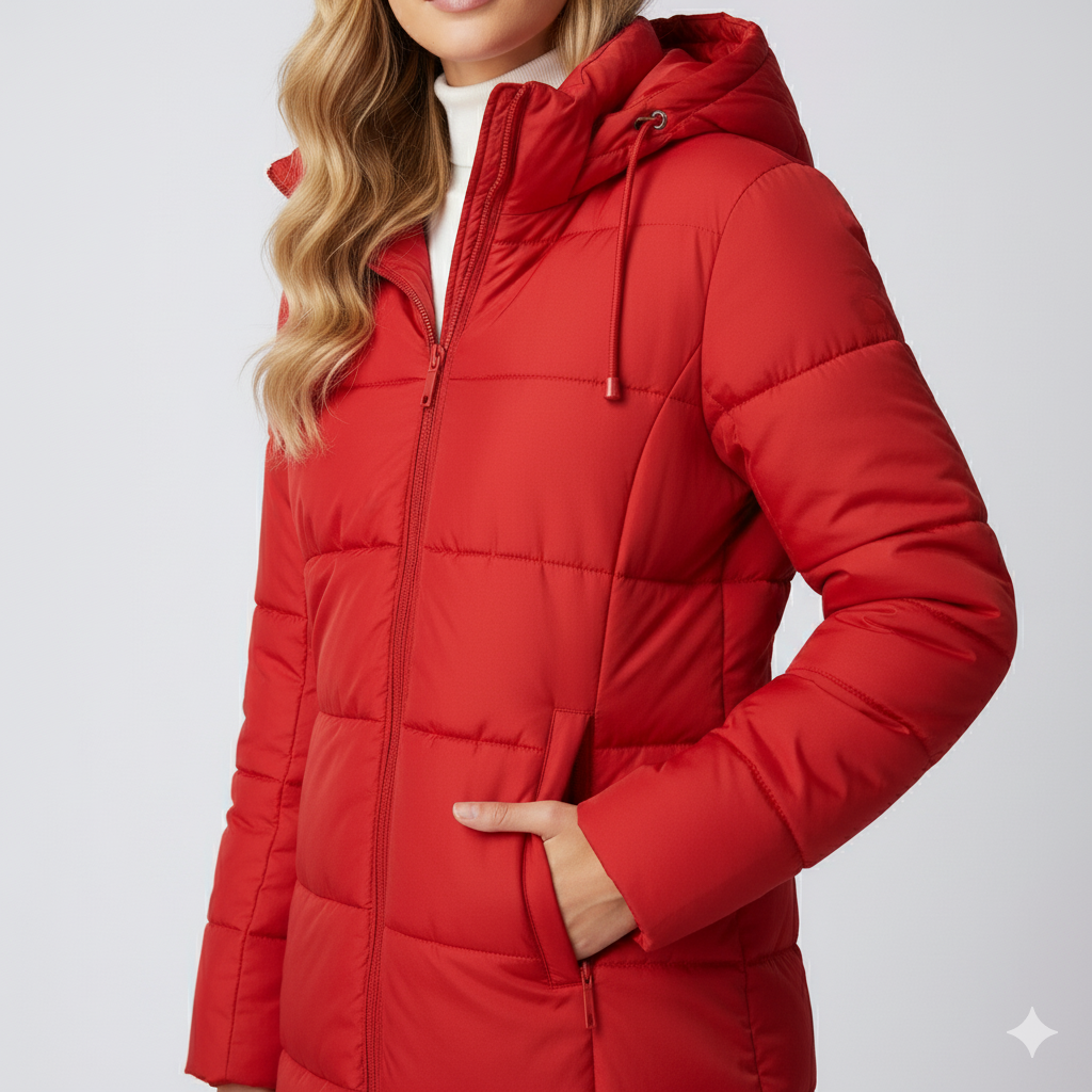 Warm Women's Long Down Filled Quilted Parka Coat