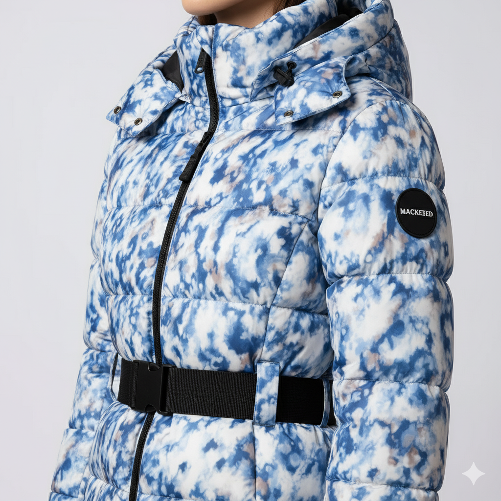 Fashionable Ladies Cotton Coat with Fitted Waist