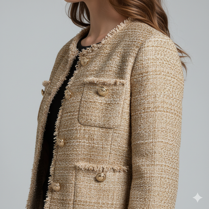 Classic Short Tweed Winter Jacket for Women