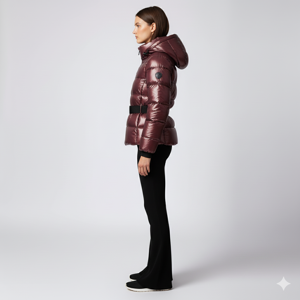 Fashionable Ladies Cotton Coat with Fitted Waist