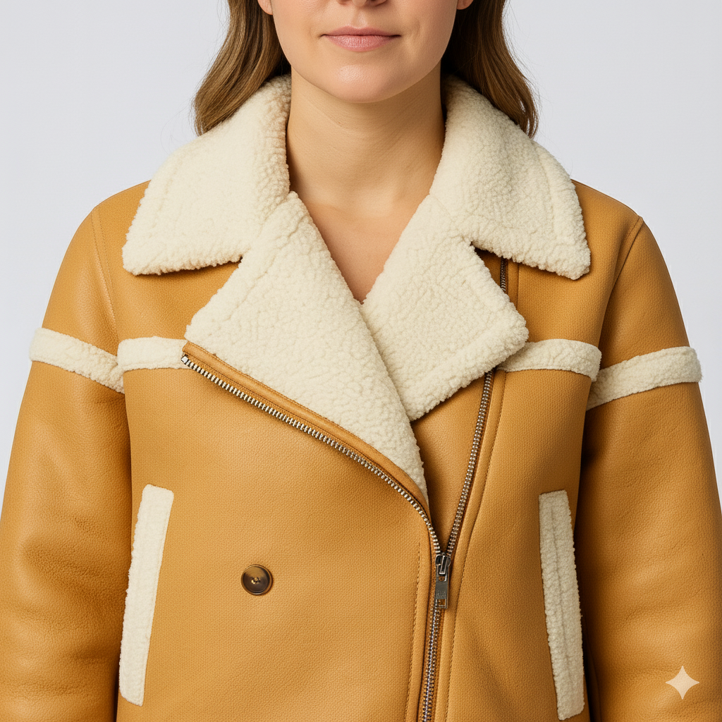 Women's Casual Fall Parka Jacket with Contrast Trim