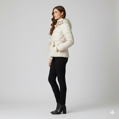 Warm Belted Puffer Coat for Women