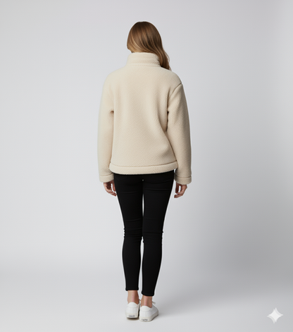 Cozy Womens Fleece Oversized Zip Up Jacket