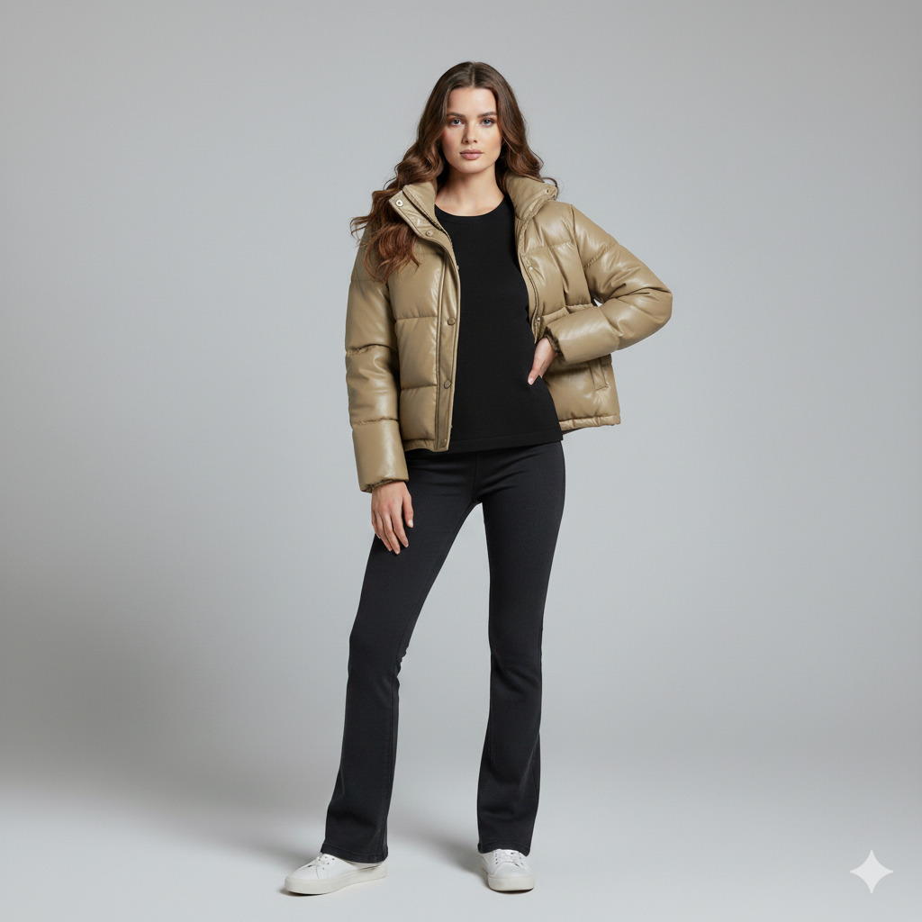 Warm Short Puffer Jacket for Women