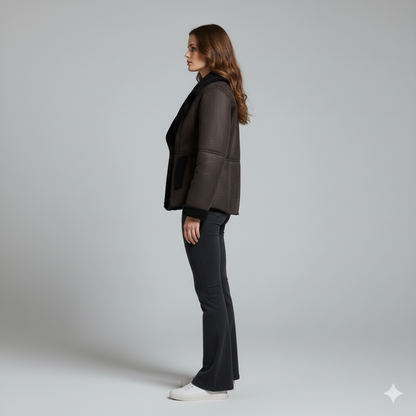 Women's Faux Leather Fall Jacket with Soft Inner Lining