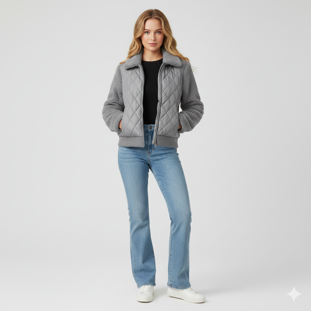 Warm Quilted Winter Jacket for Women