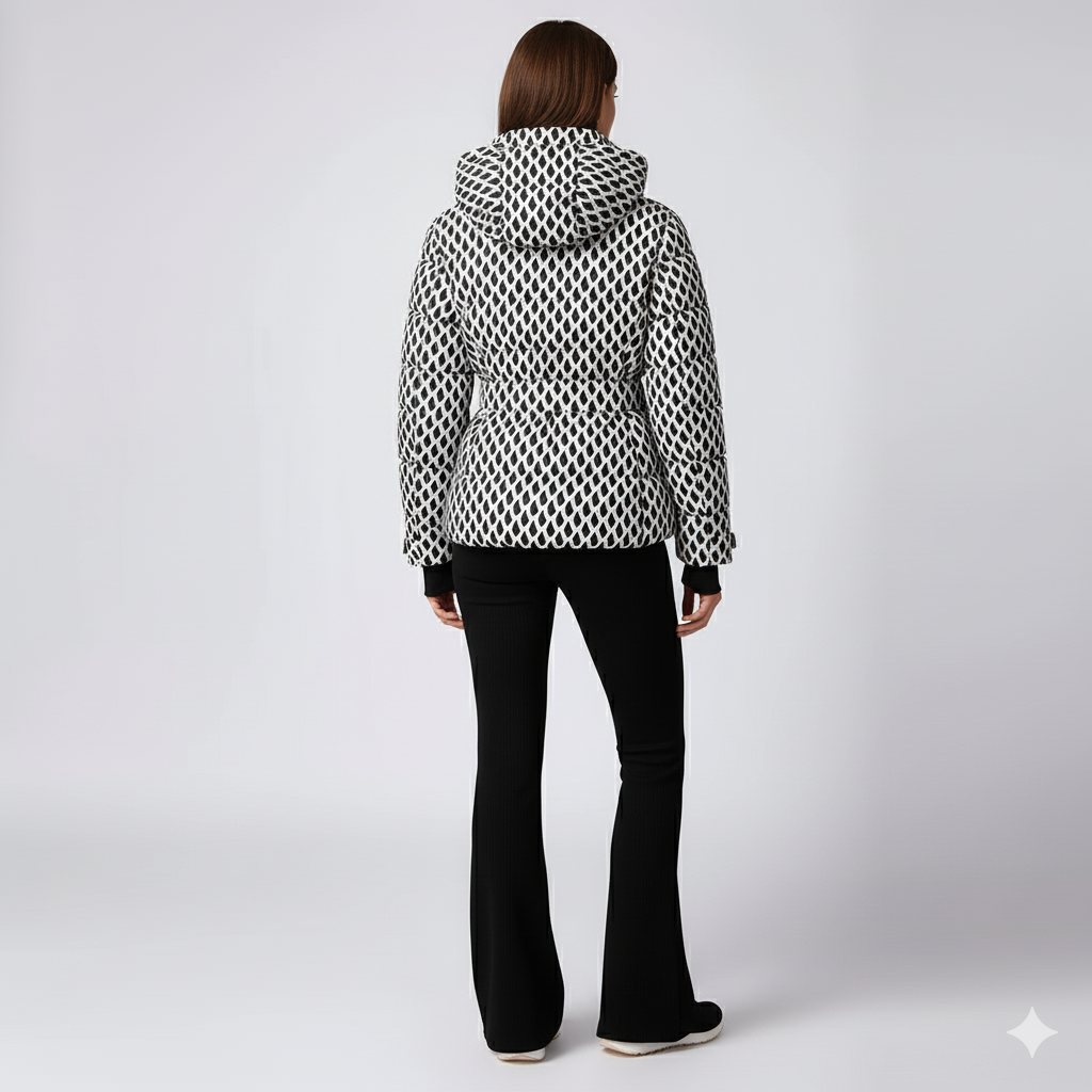 Fashionable Ladies Cotton Coat with Fitted Waist
